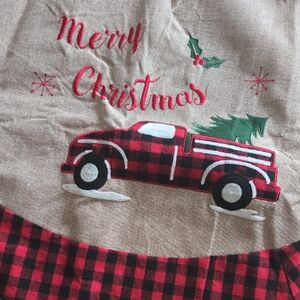 Plaid Red Truck Christmas Tree Skirt